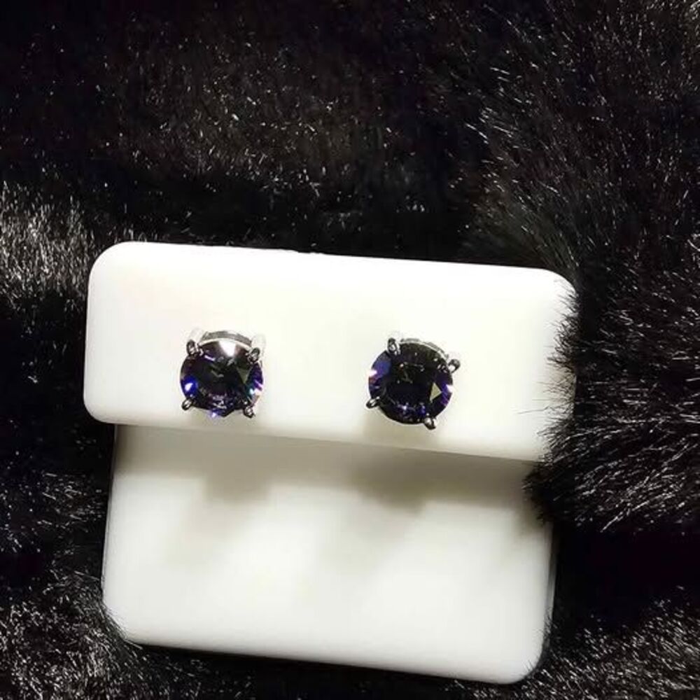 New 1.56 CTW 6 MM Mystic Topaz round cut earrings set in 925 sterling silver.